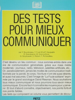 cover image of Des tests pour mieux communiquer